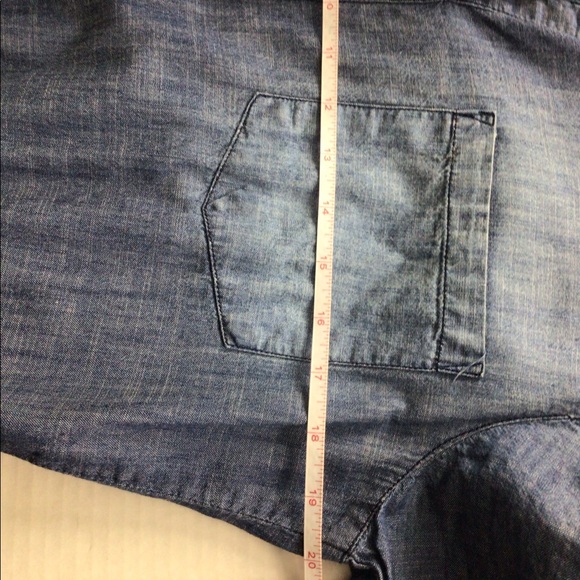 Spoon jeans blue chambray short sleeves drawstring waist jogger women jumpsuit - Picture 6 of 6